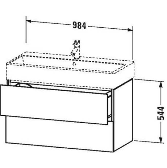 L-Cube Two Drawer Wall-Mount Vanity Unit Concrete Gray