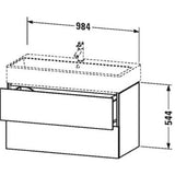 L-Cube Two Drawer Wall-Mount Vanity Unit Concrete Gray