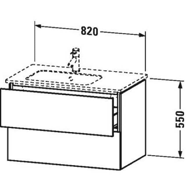 L-Cube Two Drawer Wall-Mount Vanity Unit Concrete Gray