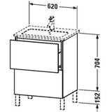 L-Cube Two Drawer Floorstanding Vanity Unit Concrete Gray