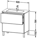 L-Cube Two Drawer Floorstanding Vanity Unit Concrete Gray