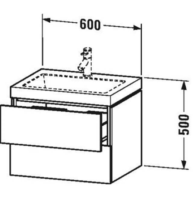 L-Cube Two Drawer C-Bonded Wall-Mount Vanity Kit White