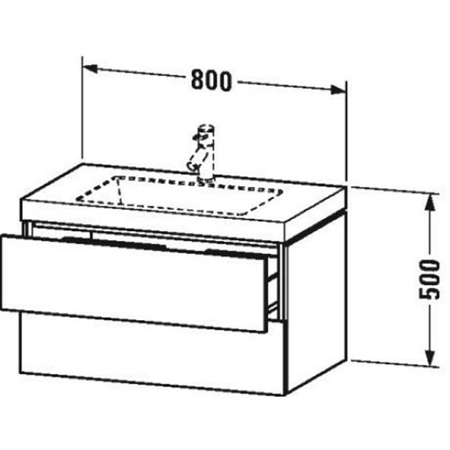 L-Cube Two Drawer C-Bonded Wall-Mount Vanity Kit Concrete Gray