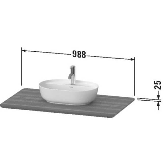 Luv Console with One Sink Cut-Out American Walnut