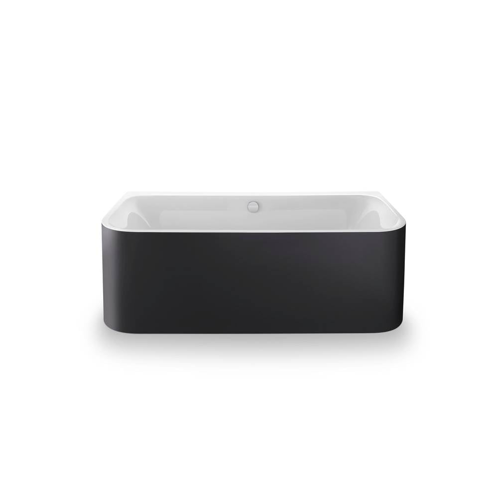 Happy D.2 Plus Back-to-Wall Bathtub White With Graphite