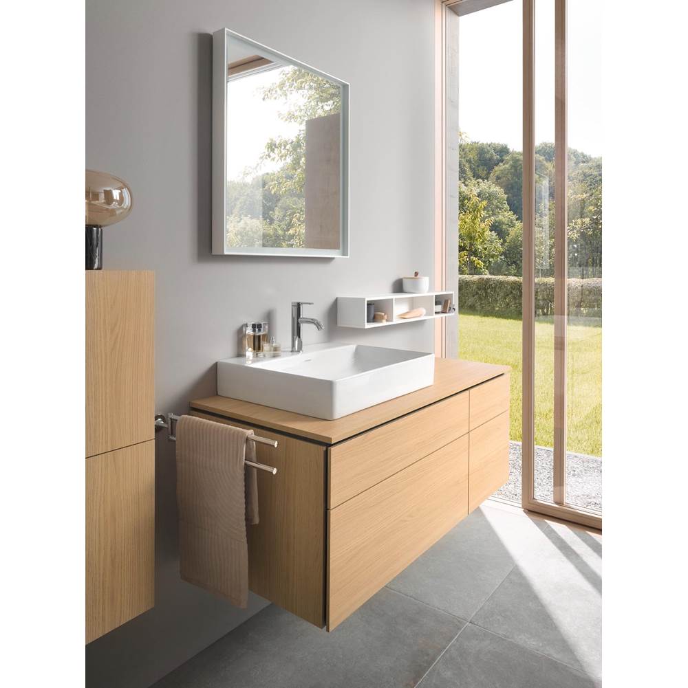 L-Cube Mirror with Lighting White Aluminum