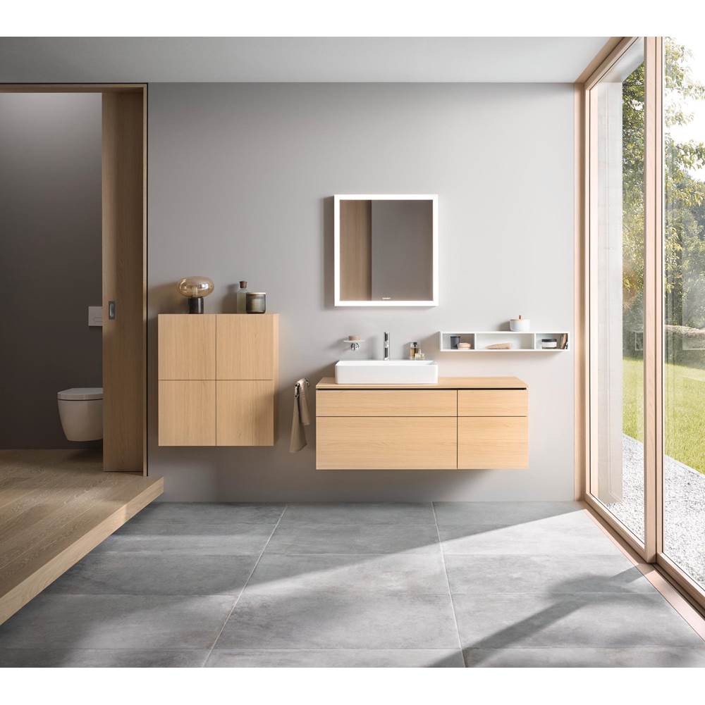 L-Cube Semi-Tall Cabinet Concrete Gray