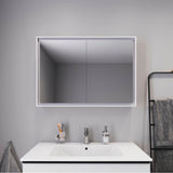 L-Cube Mirror Cabinet with Lighting White