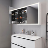L-Cube Mirror Cabinet with Lighting White