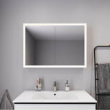 L-Cube Mirror Cabinet with Lighting White