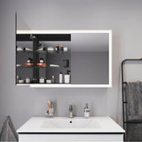 L-Cube Mirror Cabinet with Lighting White