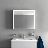 L-Cube Mirror Cabinet with Lighting White