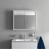 L-Cube Mirror Cabinet with Lighting White