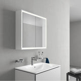 L-Cube Mirror Cabinet with Lighting White