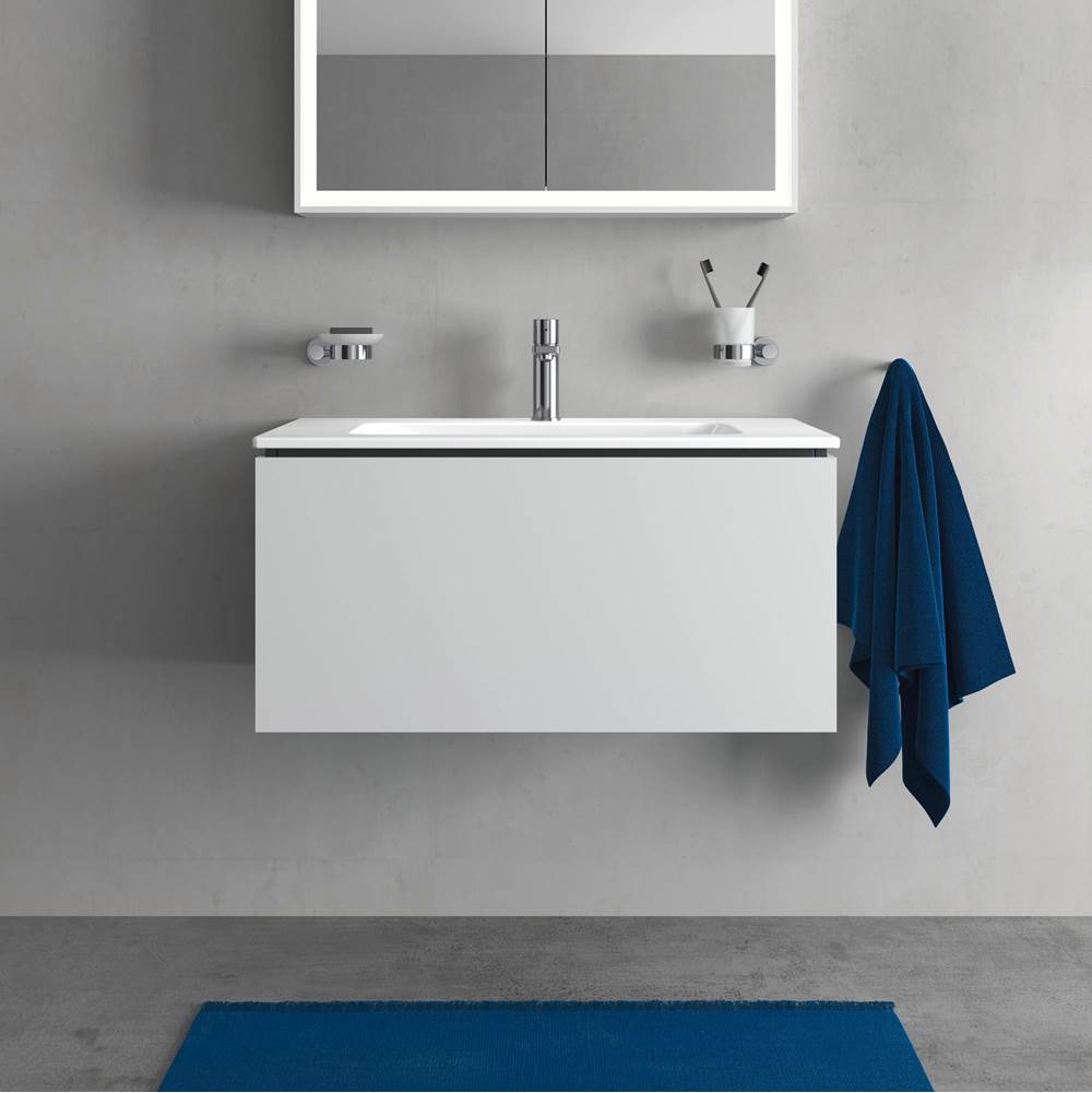 L-Cube One Drawer Wall-Mount Vanity Unit Concrete Gray