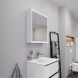 L-Cube Mirror Cabinet with Lighting White
