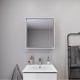 L-Cube Mirror Cabinet with Lighting White