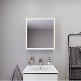 L-Cube Mirror Cabinet with Lighting White