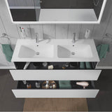 L-Cube Two Drawer Wall-Mount Vanity Unit Concrete Gray