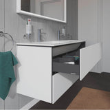 L-Cube Two Drawer Wall-Mount Vanity Unit Concrete Gray