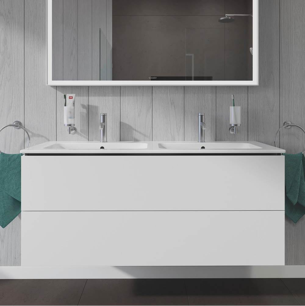 L-Cube Two Drawer Wall-Mount Vanity Unit Concrete Gray