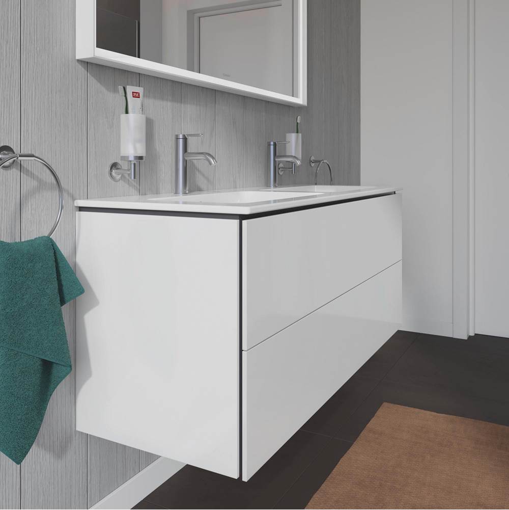 L-Cube Two Drawer Wall-Mount Vanity Unit Concrete Gray