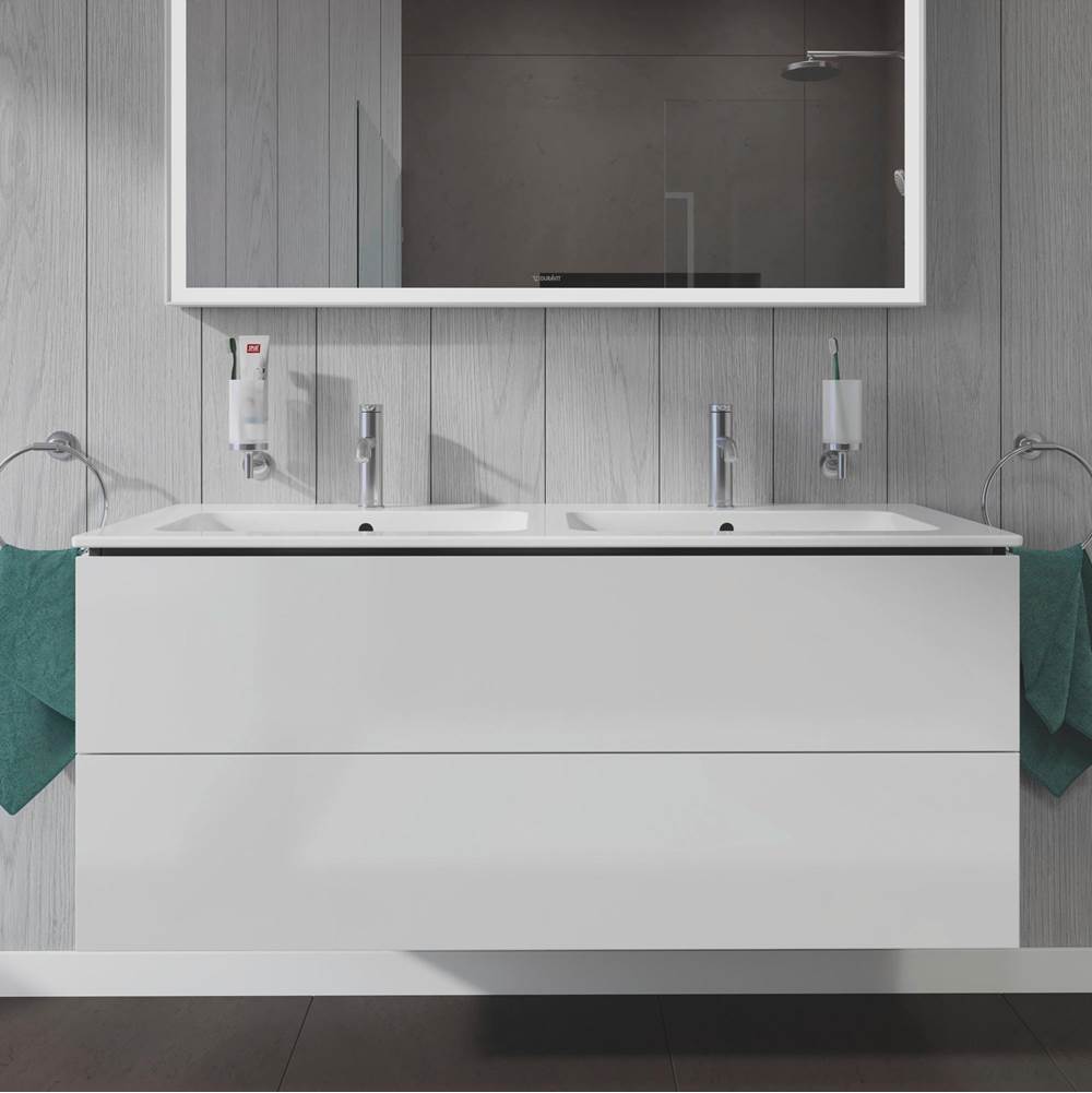 L-Cube Two Drawer Wall-Mount Vanity Unit Concrete Gray