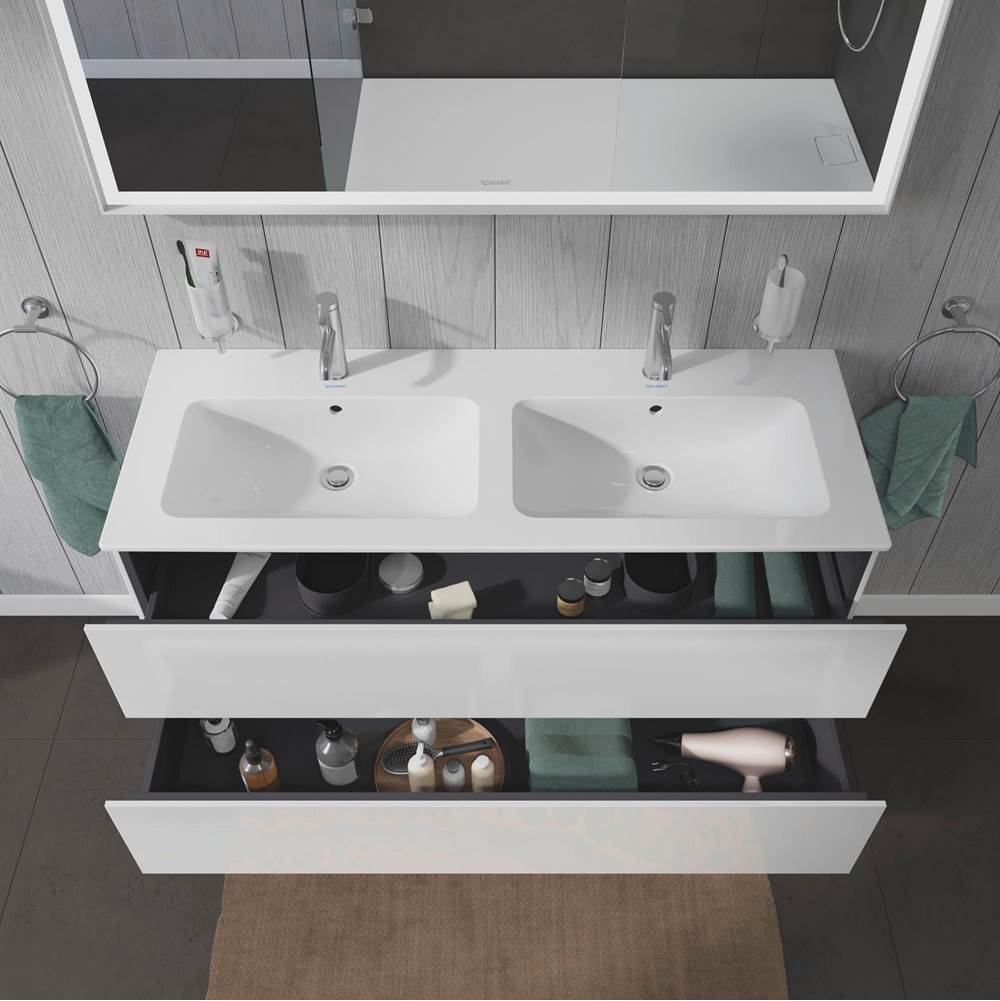 L-Cube Two Drawer Wall-Mount Vanity Unit Concrete Gray