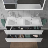 L-Cube Two Drawer Wall-Mount Vanity Unit Concrete Gray