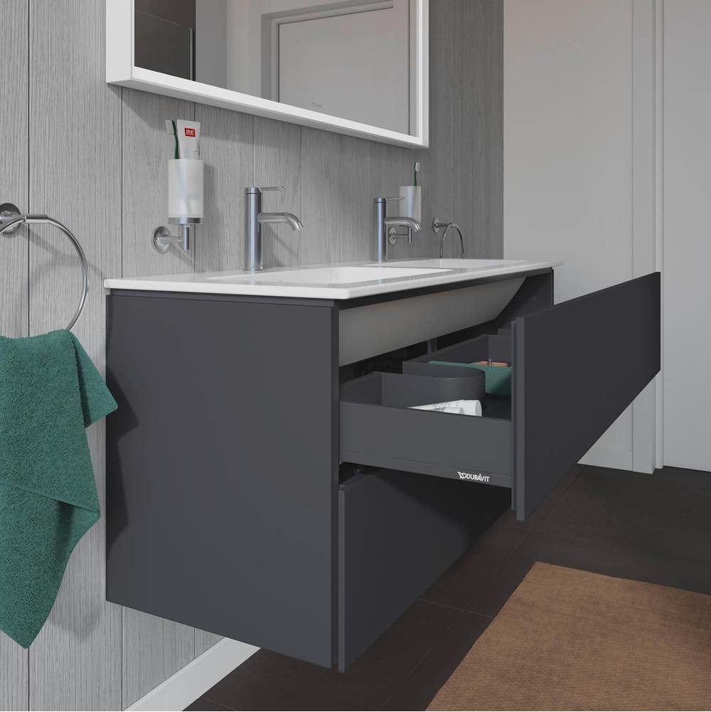 L-Cube Two Drawer Wall-Mount Vanity Unit Concrete Gray