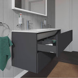 L-Cube Two Drawer Wall-Mount Vanity Unit Concrete Gray