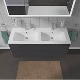 L-Cube Two Drawer Wall-Mount Vanity Unit Concrete Gray