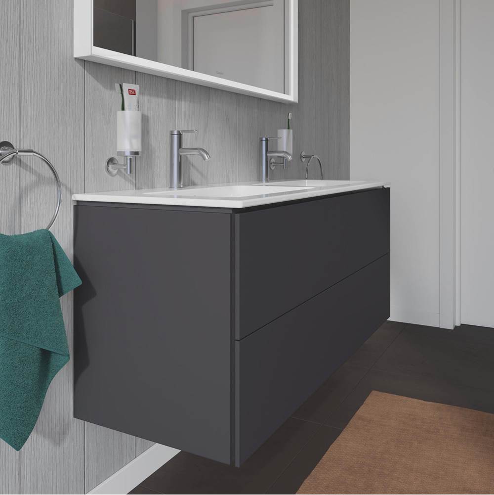 L-Cube Two Drawer Wall-Mount Vanity Unit Concrete Gray