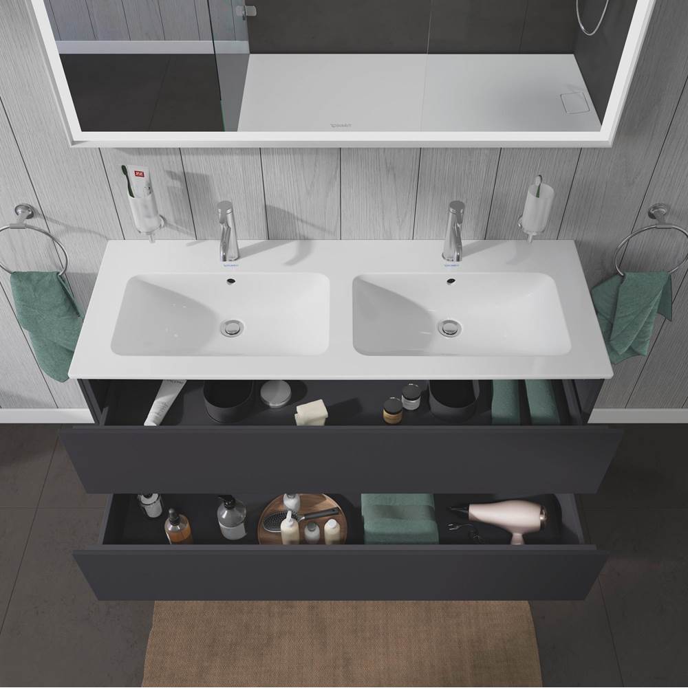 L-Cube Two Drawer Wall-Mount Vanity Unit Concrete Gray