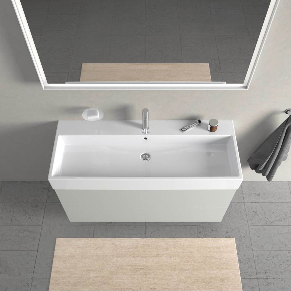 L-Cube Two Drawer Wall-Mount Vanity Unit Concrete Gray
