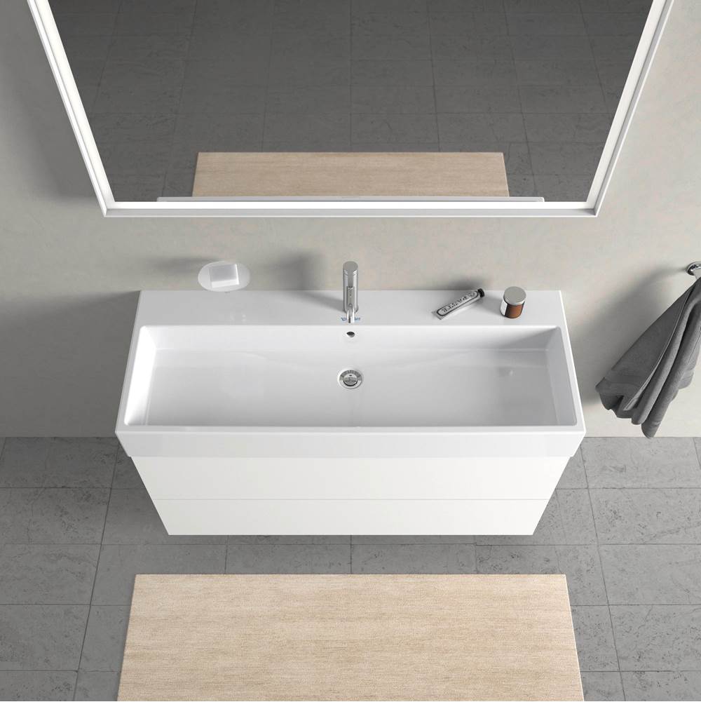 L-Cube Two Drawer Wall-Mount Vanity Unit Concrete Gray
