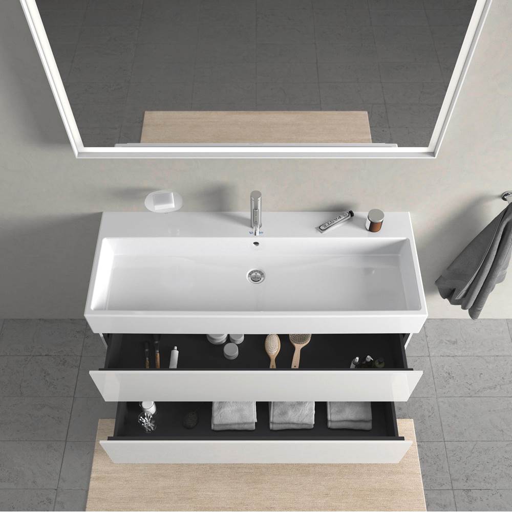 L-Cube Two Drawer Wall-Mount Vanity Unit Concrete Gray