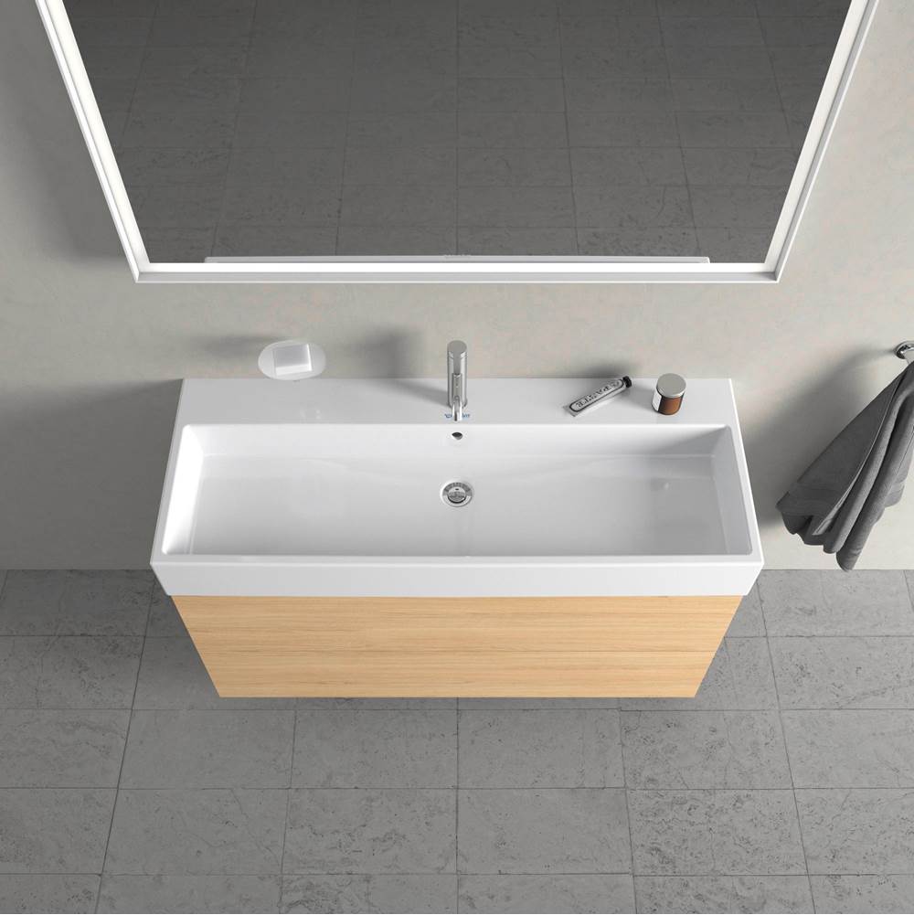 L-Cube Two Drawer Wall-Mount Vanity Unit Concrete Gray