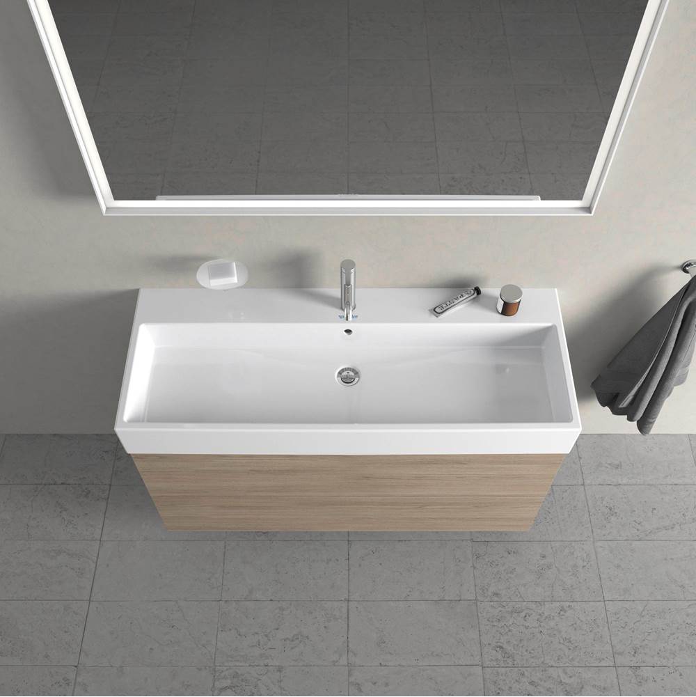 L-Cube Two Drawer Wall-Mount Vanity Unit Concrete Gray