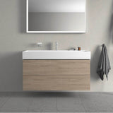 L-Cube Two Drawer Wall-Mount Vanity Unit Concrete Gray