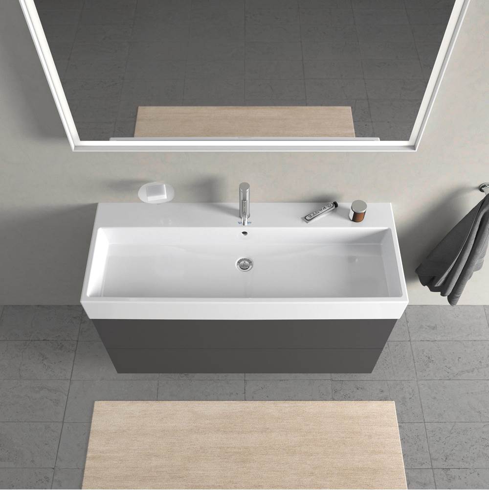 L-Cube Two Drawer Wall-Mount Vanity Unit Concrete Gray