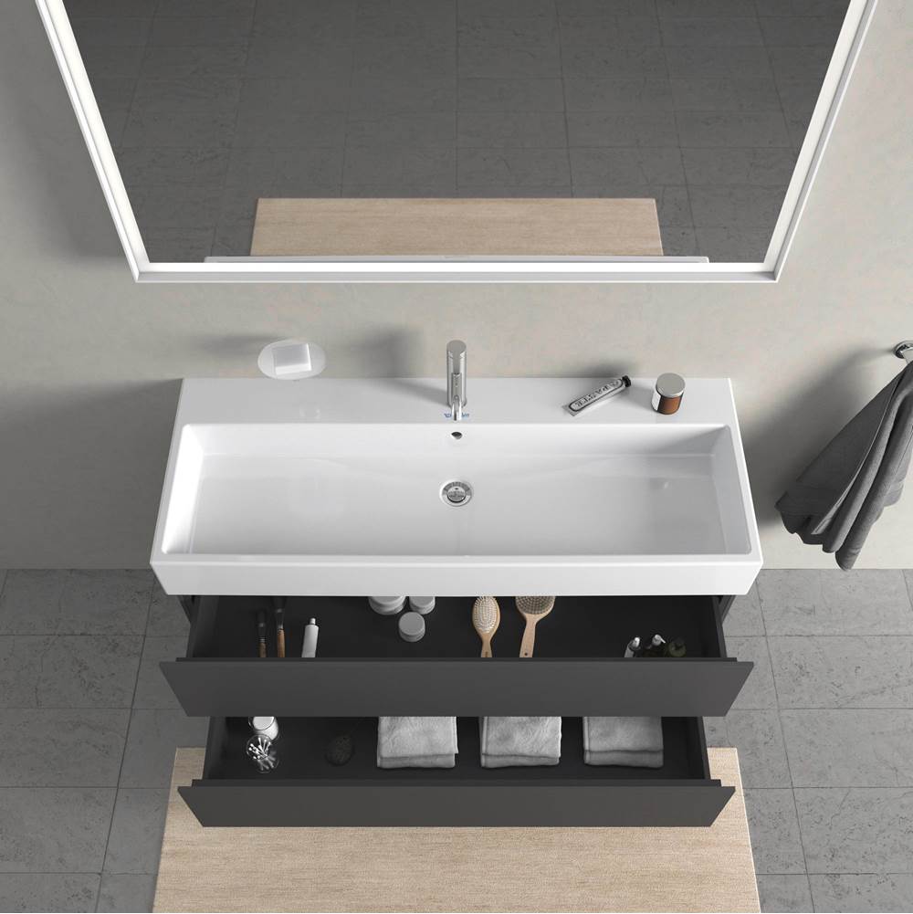 L-Cube Two Drawer Wall-Mount Vanity Unit Concrete Gray