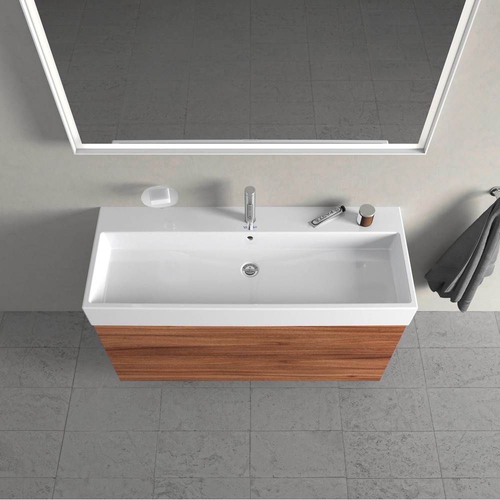 L-Cube Two Drawer Wall-Mount Vanity Unit Concrete Gray
