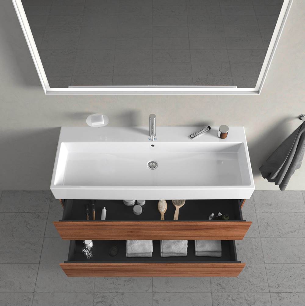 L-Cube Two Drawer Wall-Mount Vanity Unit Concrete Gray