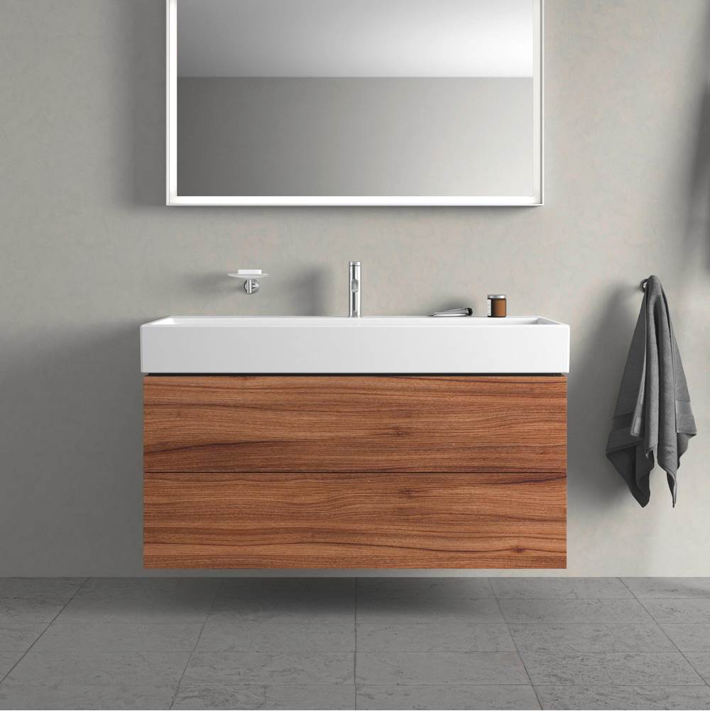 L-Cube Two Drawer Wall-Mount Vanity Unit Concrete Gray
