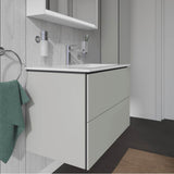 L-Cube Two Drawer Wall-Mount Vanity Unit Concrete Gray