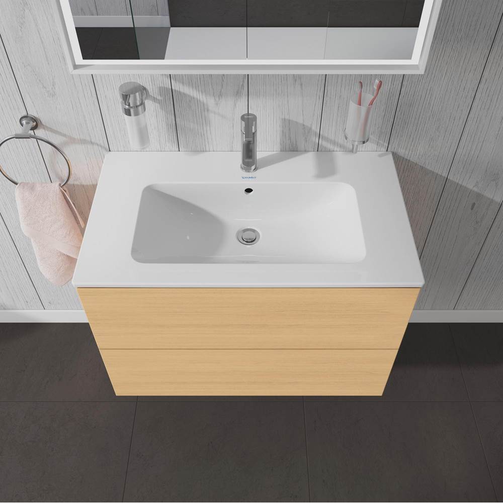 L-Cube Two Drawer Wall-Mount Vanity Unit Concrete Gray