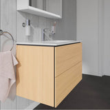 L-Cube Two Drawer Wall-Mount Vanity Unit Concrete Gray
