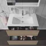 L-Cube Two Drawer Wall-Mount Vanity Unit Concrete Gray