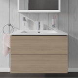 L-Cube Two Drawer Wall-Mount Vanity Unit Concrete Gray
